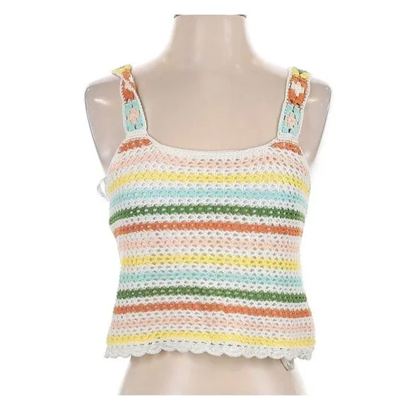 NWT Jessica Simpson Kerian Sweater Tank Crochet XS/S MSRP$69.50 - Picture 2 of 11